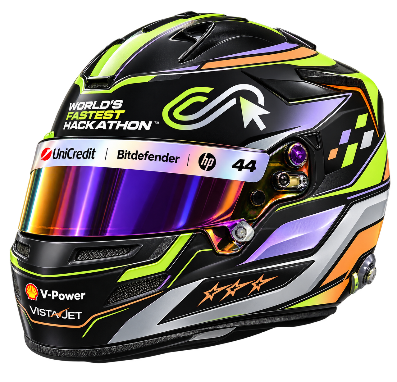 World's Fastest Hackathon racing helmet